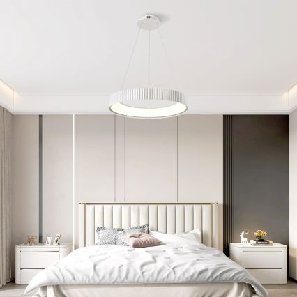 Brilagi - LED stmievateľný luster na lane FALCON MODERN LED/54W/230V pr. 60 cm biela + diaľkové ovládanie