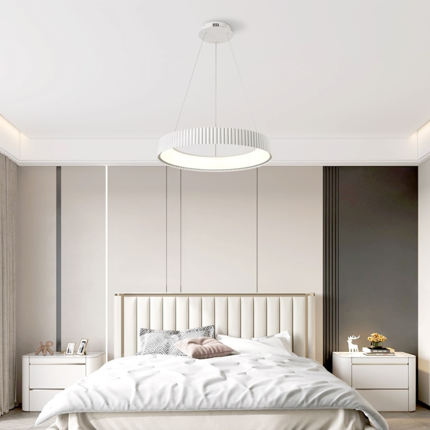 Brilagi - LED stmievateľný luster na lane FALCON MODERN LED/54W/230V pr. 60 cm biela + diaľkové ovládanie