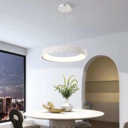 Brilagi - LED stmievateľný luster na lane FALCON MODERN LED/54W/230V pr. 60 cm biela + diaľkové ovládanie