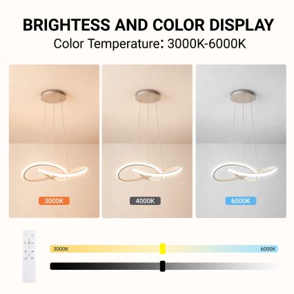Brilagi - LED stmievateľný závesný luster na lankách INFINITY LED/55W/230V 3000-6000K 50x50 cm béžová + diaľkové ovládanie