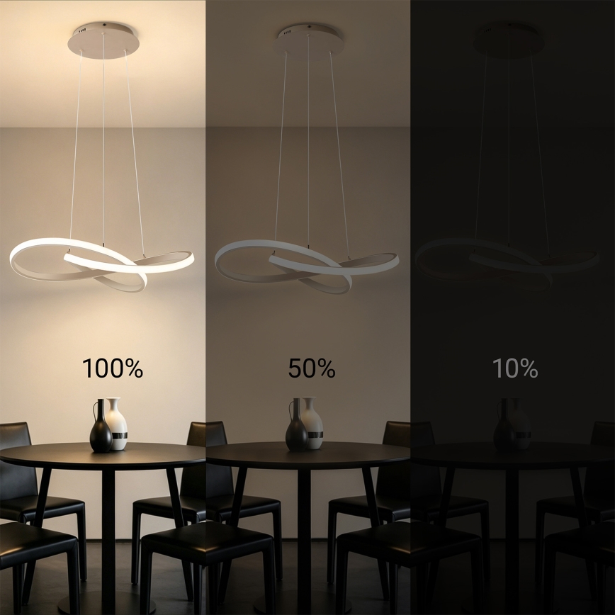 Brilagi - LED stmievateľný závesný luster na lankách INFINITY LED/55W/230V 3000-6000K 50x50 cm béžová + diaľkové ovládanie