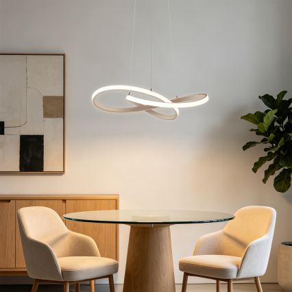 Brilagi - LED stmievateľný závesný luster na lankách INFINITY LED/55W/230V 3000-6000K 50x50 cm béžová + diaľkové ovládanie