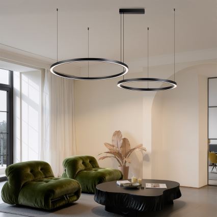Brilagi - LED stmievateľný luster na lanku PORTOFINO LED/98W/230V 3000-6000K čierna + diaľkové ovládanie