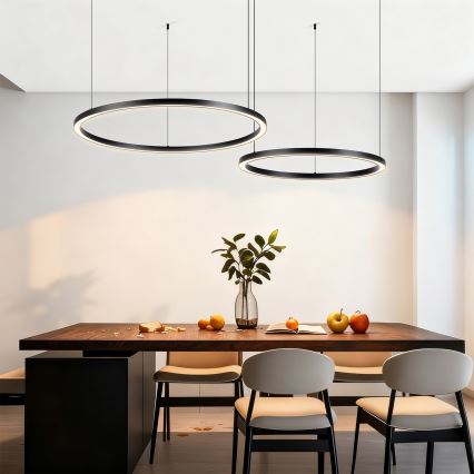 Brilagi - LED stmievateľný luster na lanku PORTOFINO LED/98W/230V 3000-6000K čierna + diaľkové ovládanie