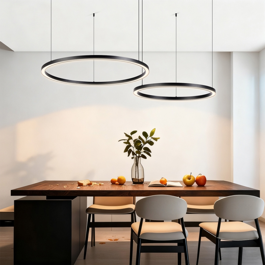 Brilagi - LED stmievateľný luster na lanku PORTOFINO LED/98W/230V 3000-6000K čierna + diaľkové ovládanie