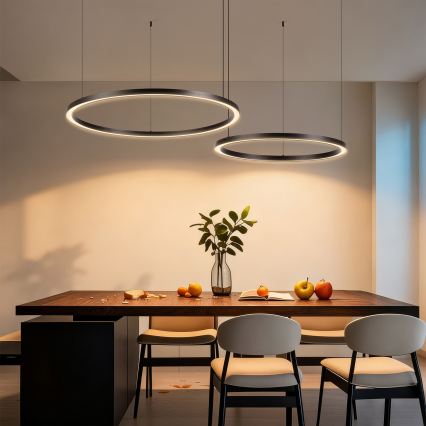 Brilagi - LED stmievateľný luster na lanku PORTOFINO LED/98W/230V 3000-6000K čierna + diaľkové ovládanie