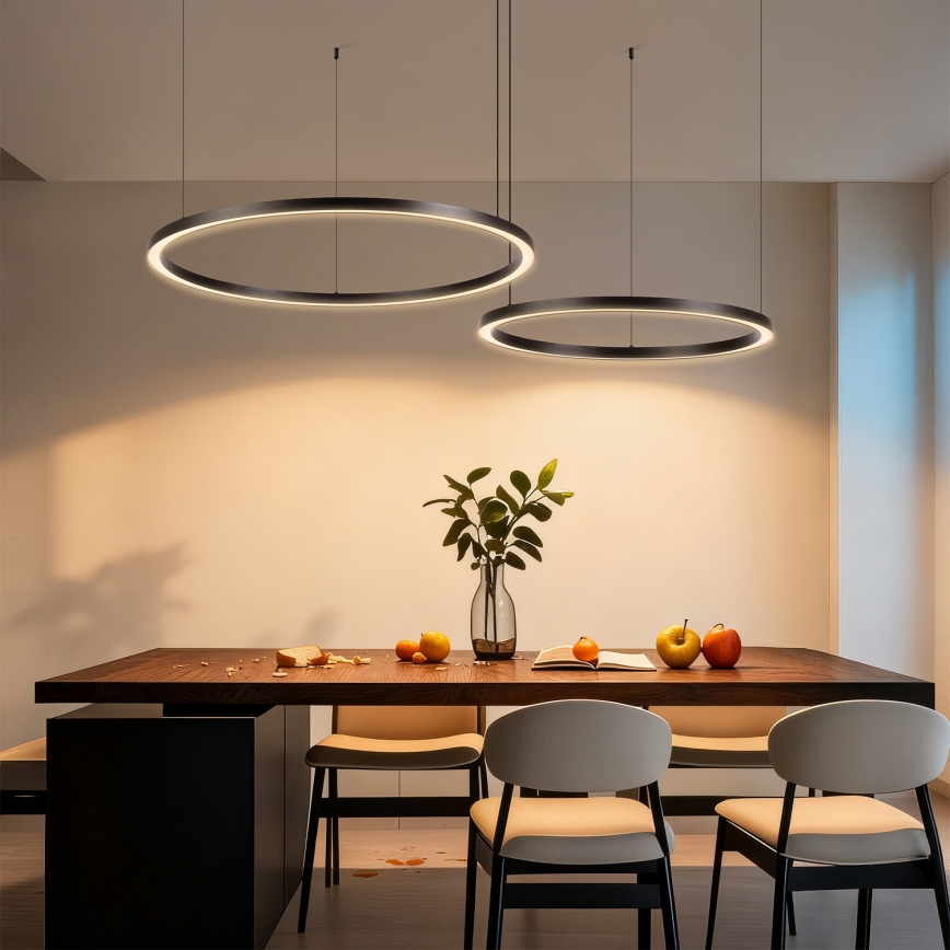 Brilagi - LED stmievateľný luster na lanku PORTOFINO LED/98W/230V 3000-6000K čierna + diaľkové ovládanie