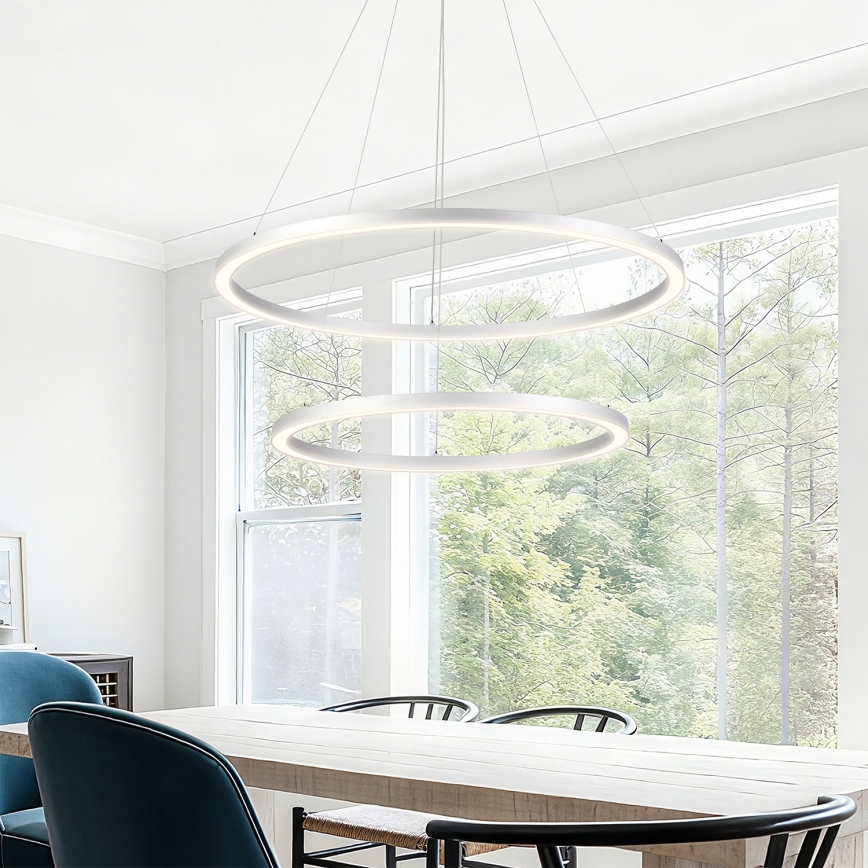 Brilagi - LED luster na lanku PORTOFINO s možnosťou stmievania LED/98W/230V 3000-6000K pr. 80 cm strieborná + diaľkové ovládanie