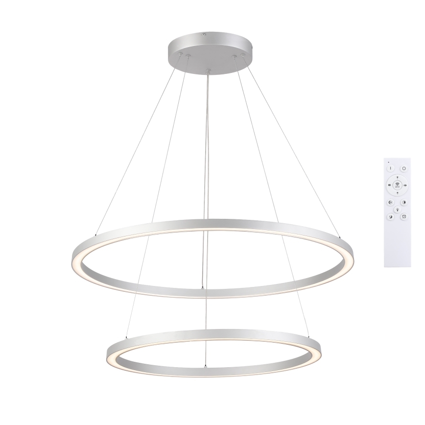 Brilagi - LED luster na lanku PORTOFINO s možnosťou stmievania LED/98W/230V 3000-6000K pr. 80 cm strieborná + diaľkové ovládanie