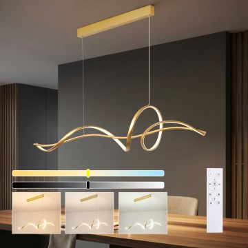 Brilagi - LED stmievateľný luster na lane SIGNATURE LED/55W/230V 3000-6000K 120x23 cm zlatý + diaľkové ovládanie