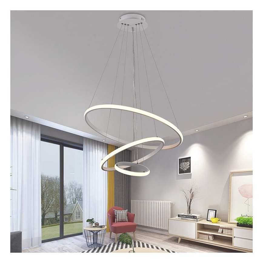 Brilagi - LED stmievateľný závesný luster na lanku CIRCLE LED/90 W/230 V 3000–6500 K priemer 60 cm + diaľkové ovládanie