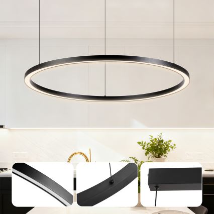Brilagi - LED stmievateľný závesný luster PORTOFINO LED/60W/230V 3000-6000K priemer 80 cm čierny + diaľkové ovládanie