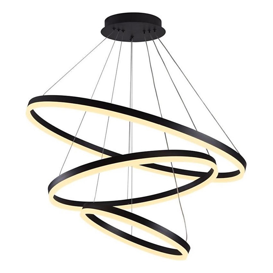 Brilagi - LED Stmievateľný luster na lanku CIRCLE LED/125W/230V 3000-6500K čierna + diaľkové ovládanie