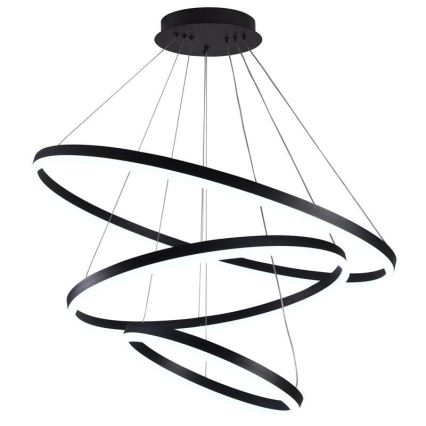 Brilagi - LED Stmievateľný luster na lanku CIRCLE LED/125W/230V 3000-6500K čierna + diaľkové ovládanie
