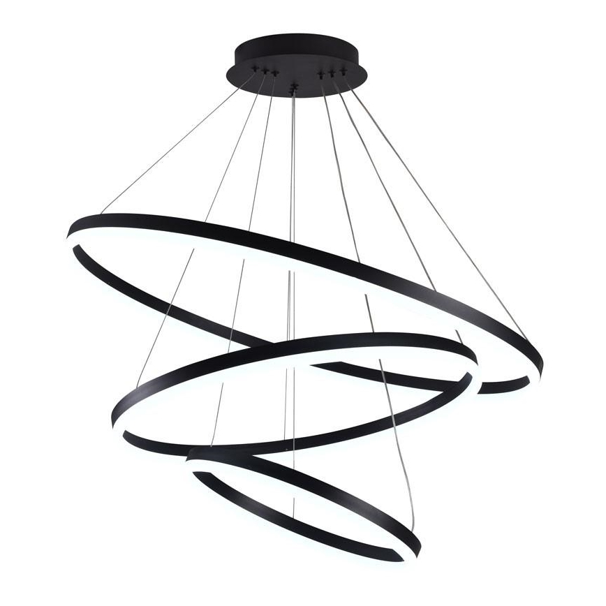 Brilagi - LED Stmievateľný luster na lanku CIRCLE LED/125W/230V 3000-6500K čierna + diaľkové ovládanie