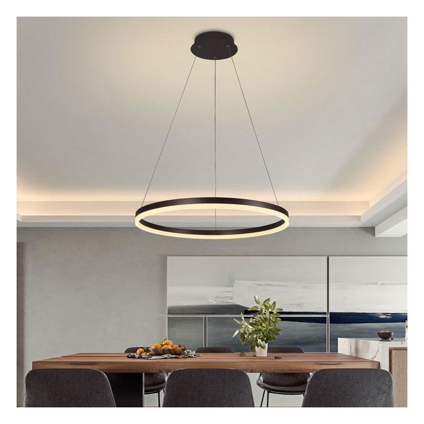 Brilagi - LED Stmievateľný luster na lanku CIRCLE LED/42W/230V 3000-6500K hnedá + diaľkové ovládanie
