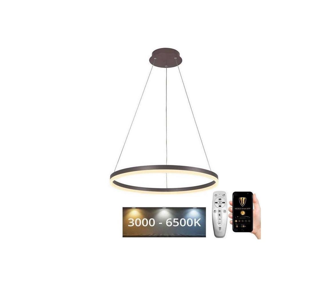 Brilagi - LED Stmievateľný luster na lanku CIRCLE LED/42W/230V 3000-6500K hnedý+DO BG-J4308/BR