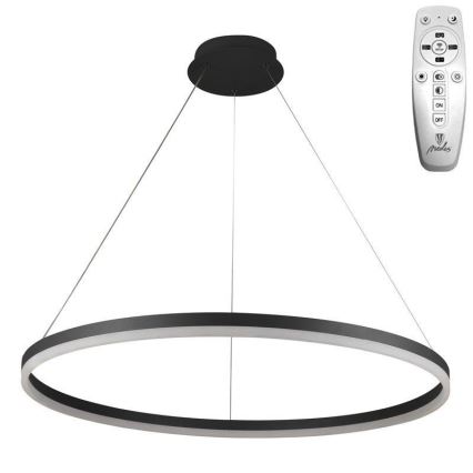 Brilagi - LED Stmievateľný luster na lanku CIRCLE LED/55W/230V 3000-6500K čierna + diaľkové ovládanie