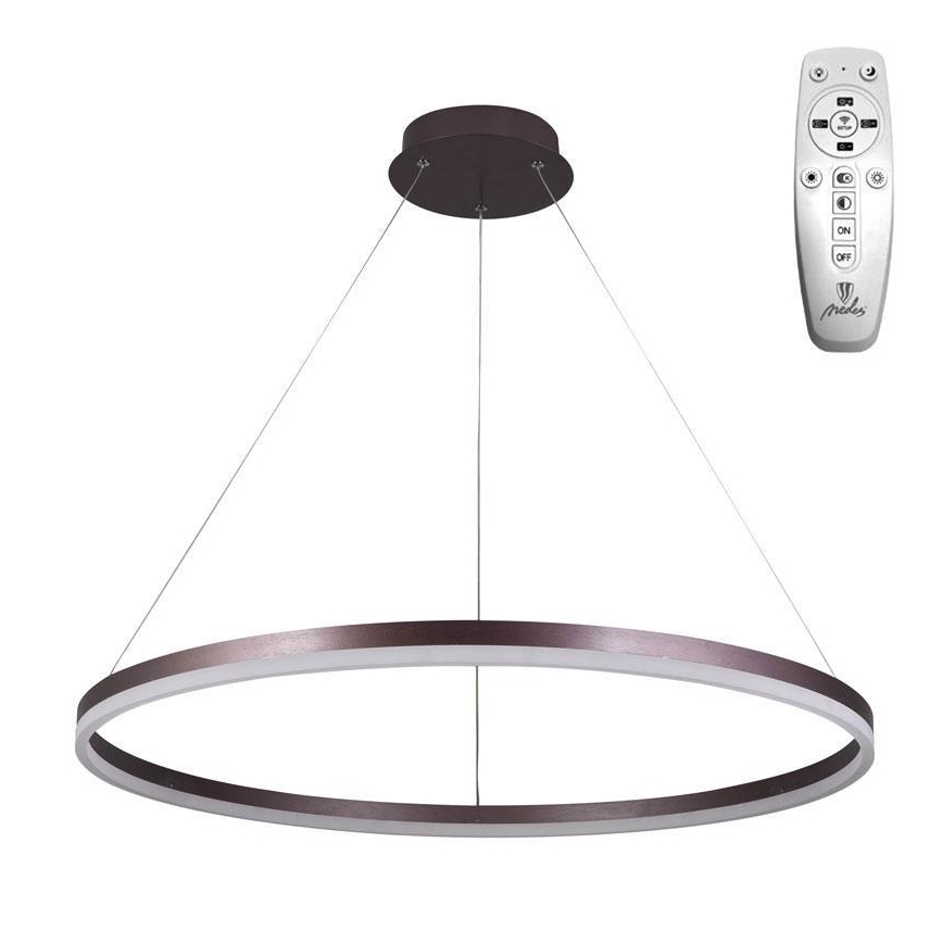 Brilagi - LED Stmievateľný luster na lanku CIRCLE LED/55W/230V 3000-6500K hnedá + diaľkové ovládanie