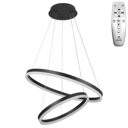 Brilagi - LED Stmievateľný luster na lanku CIRCLE LED/70W/230V 3000-6500K čierna + diaľkové ovládanie