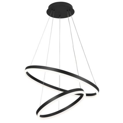 Brilagi - LED Stmievateľný luster na lanku CIRCLE LED/70W/230V 3000-6500K čierna + diaľkové ovládanie