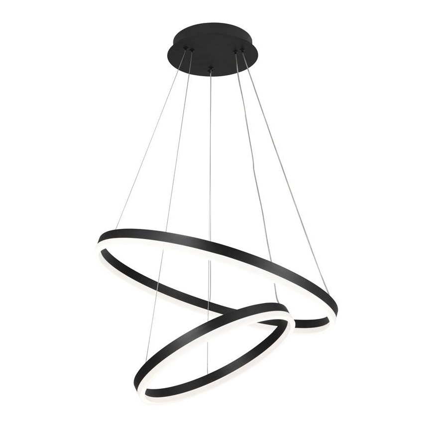 Brilagi - LED Stmievateľný luster na lanku CIRCLE LED/70W/230V 3000-6500K čierna + diaľkové ovládanie
