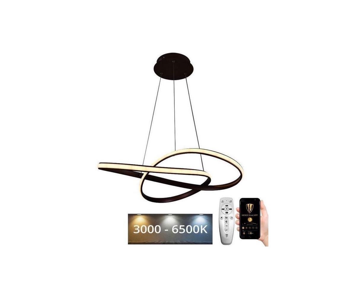 Brilagi - LED Stmievateľný luster na lanku COSMOWAVE LED/70W/230V 3000-6500K hnedá + DO BG-J4331/BR