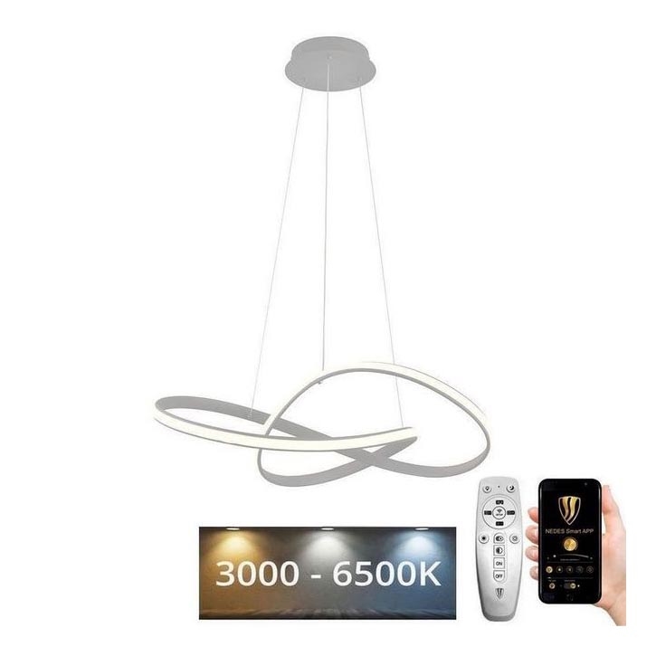 Brilagi - LED Stmievateľný luster na lanku COSMOWAVE LED/70W/230V 3000-6500K strieborná + diaľkové ovládanie