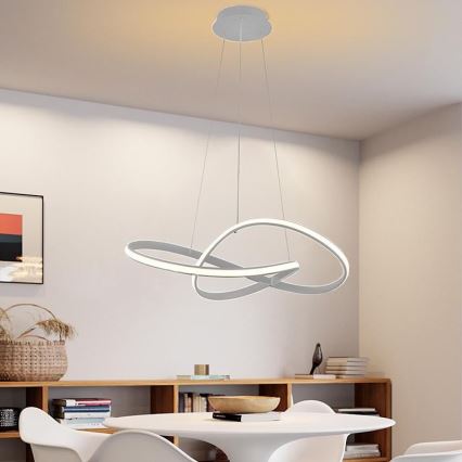Brilagi - LED Stmievateľný luster na lanku COSMOWAVE LED/70W/230V 3000-6500K strieborná + diaľkové ovládanie