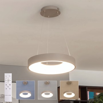 BRILAGI - LED stmievateľný luster na lanku FALCON II LED/67W/230V 3000-6500K pr. 40 cm béžová + diaľkové ovládanie