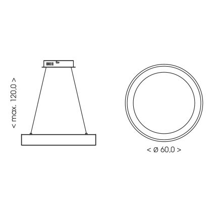 BRILAGI - LED Stmievateľný luster na lane FALCON II LED/99W/230V 3000-6500K priemer 60 cm béžová + diaľkové ovládanie