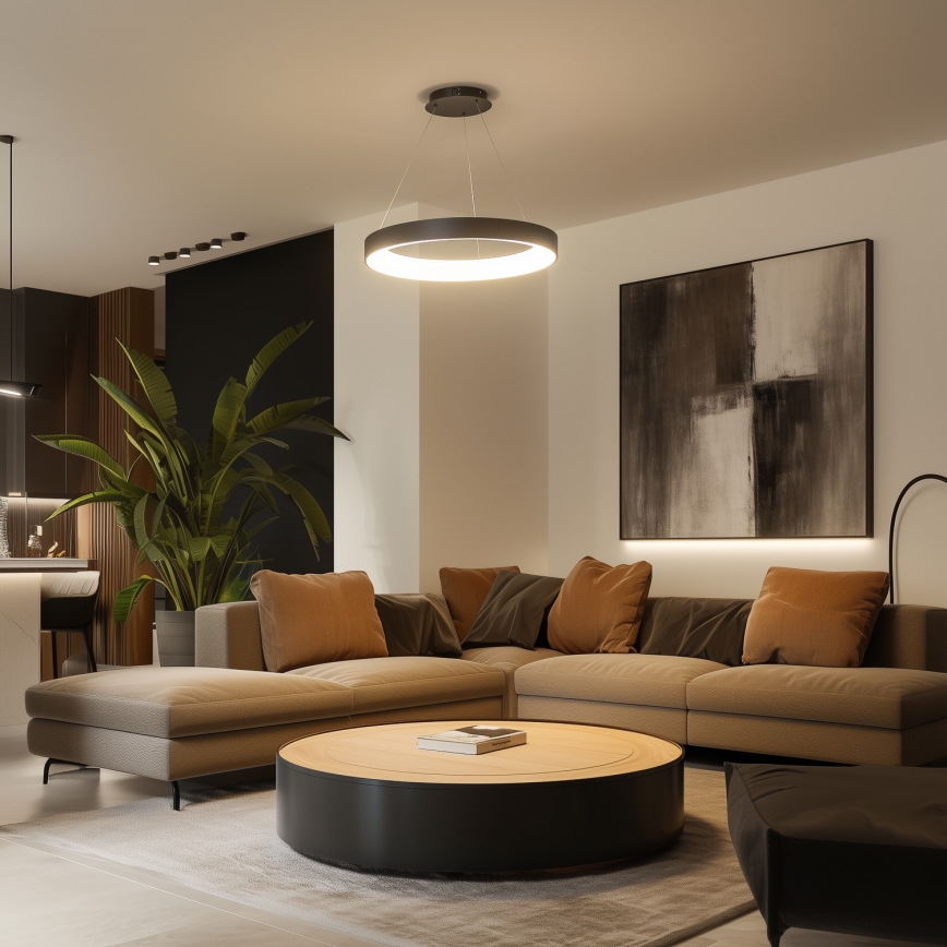 Brilagi - LED stmievateľný luster na lanku FALCON II LED/99W/230V 3000-6500K pr. 60 cm čierny + diaľkové ovládanie