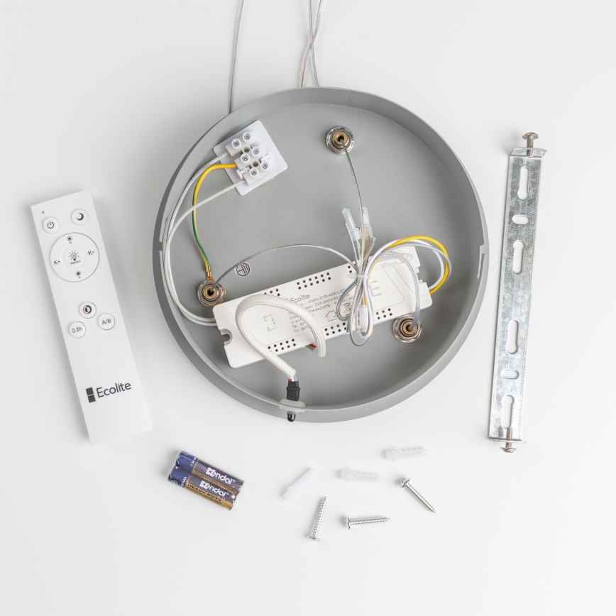 Brilagi - LED Stmievateľný luster na lanku FALCON LED/80W/230V 3000-6500K pr. 60 cm šedá + diaľkové ovládanie