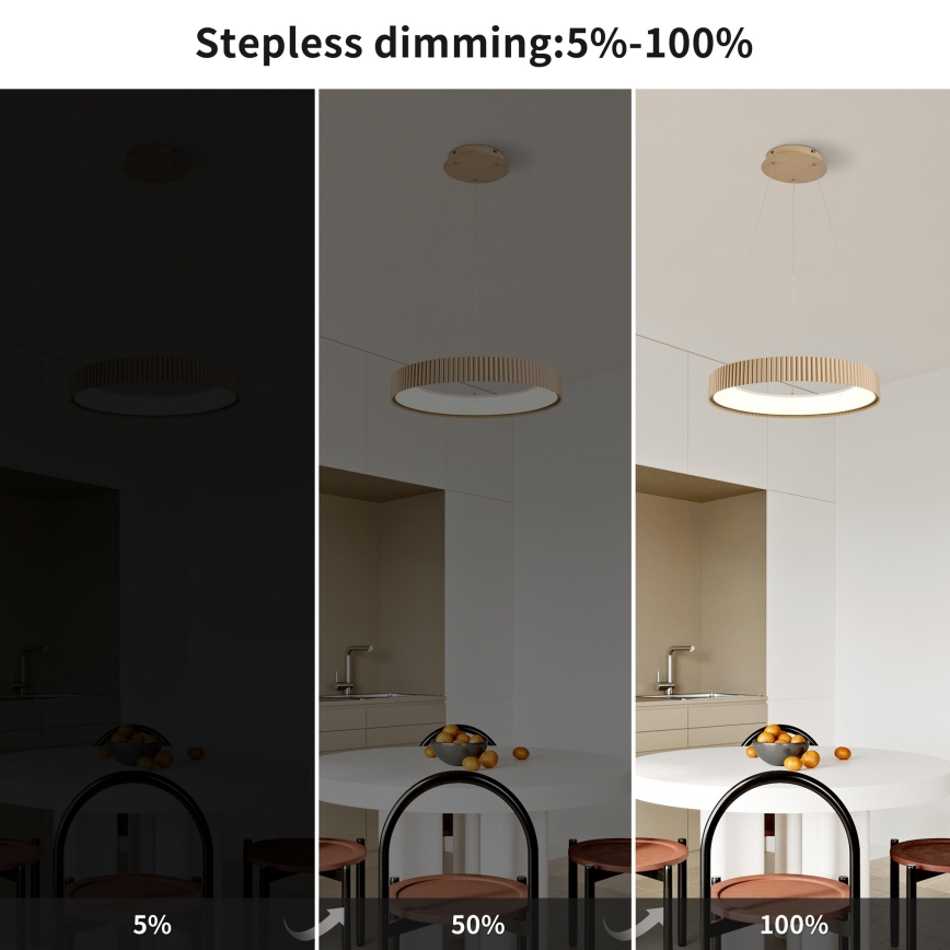 Brilagi - LED lestenec z možnostjo zatemnitve s kablom FALCON MODERN LED/30W/230V 3000-6500K 40 cm, bež + daljinski upravljalnik