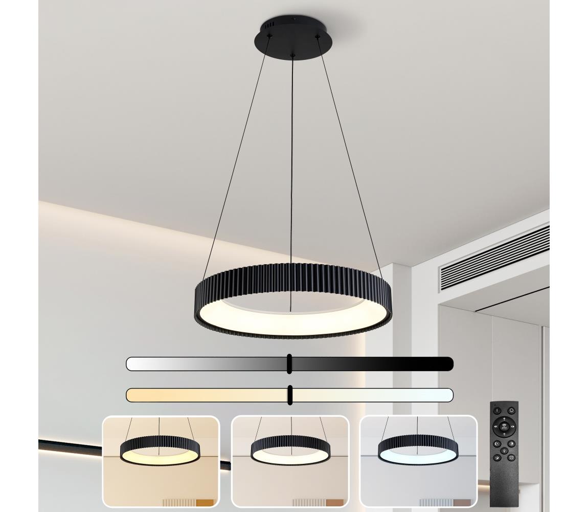 Brilagi - LED stmievateľný luster na lanku FALCON MODERN LED/30W/230V 40 cm čierny + diaľkové ovládanie BRI503