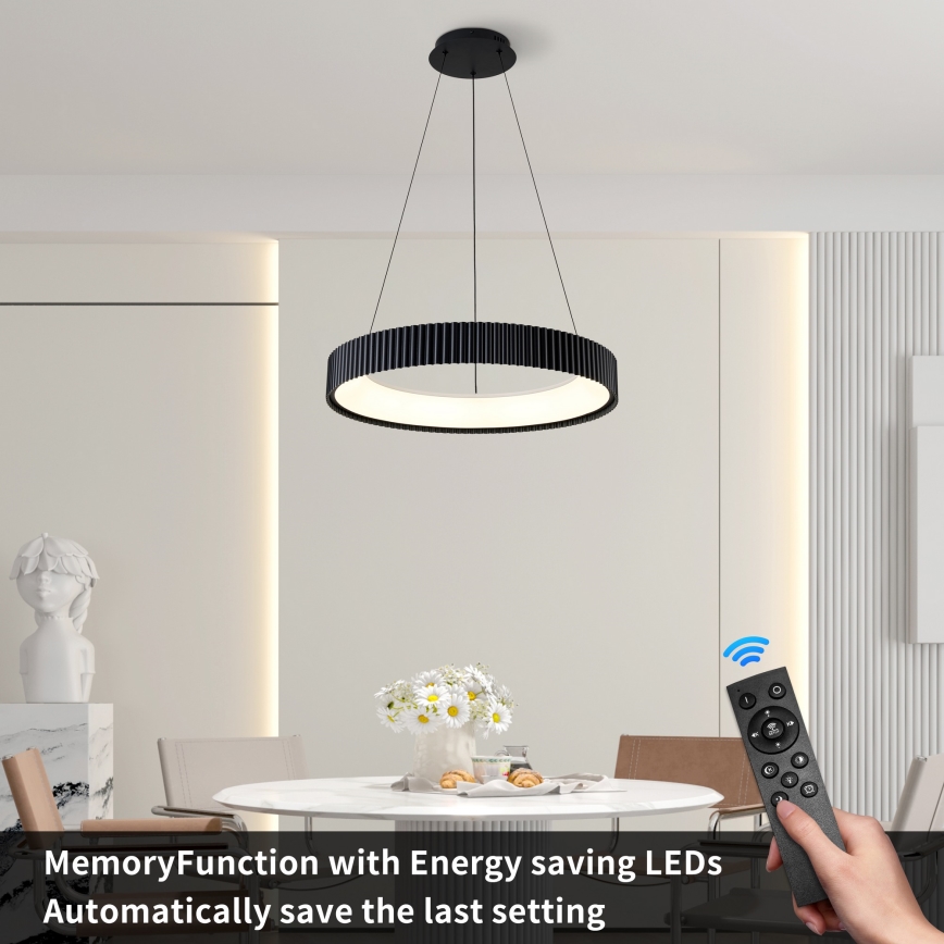 Brilagi - LED stmievateľný luster na lanku FALCON MODERN LED/54W/230V 3000-6500K pr. 60 cm čierna + diaľkové ovládanie