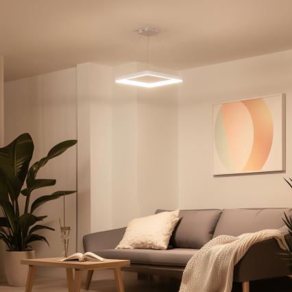Brilagi - LED stmievateľný závesný luster na lankách FALCON SLIM LED/50W/230V 3000-6500K 50x50 cm biela + diaľkové ovládanie