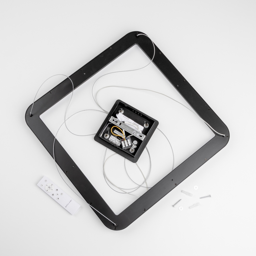 Brilagi - LED stmievateľný závesný luster FALCON SLIM LED/50W/230V 3000-6500K 50x50 cm čierny + diaľkové ovládanie