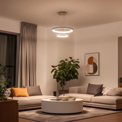 BRILAGI - stmievateľný LED luster na lankách FALCON SLIM LED/68W/230V 3000-6500K pr. 50 cm béžová + diaľkové ovládanie