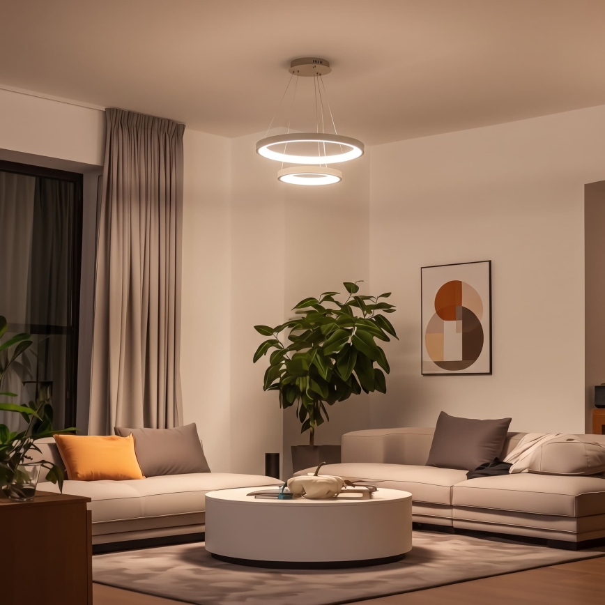 BRILAGI - stmievateľný LED luster na lankách FALCON SLIM LED/68W/230V 3000-6500K pr. 50 cm béžová + diaľkové ovládanie