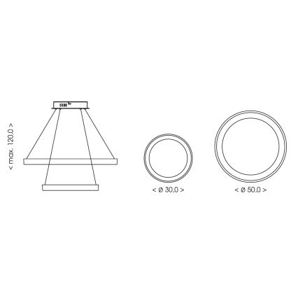 BRILAGI - stmievateľný LED luster na lankách FALCON SLIM LED/68W/230V 3000-6500K pr. 50 cm béžová + diaľkové ovládanie