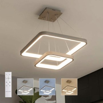 BRILAGI - LED stmievateľný luster na lanku FALCON SLIM LED/78W/230V 3000-6500K 50x50 cm béžová + diaľkové ovládanie