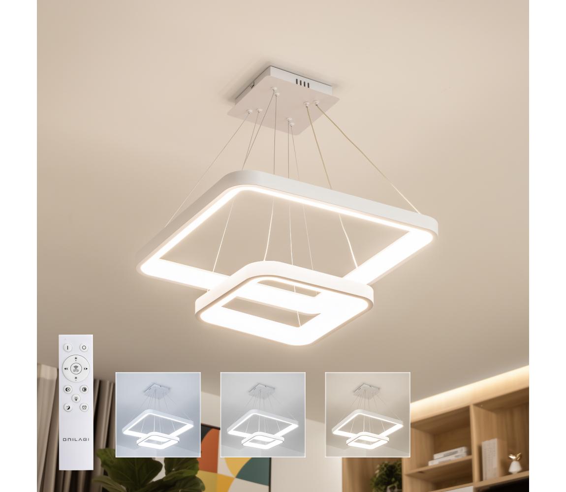 Brilagi - LED stmievateľný luster na lanku FALCON SLIM LED/78W/230V 50x50 cm biela + diaľkový ovládač BRDX1331-2/BI