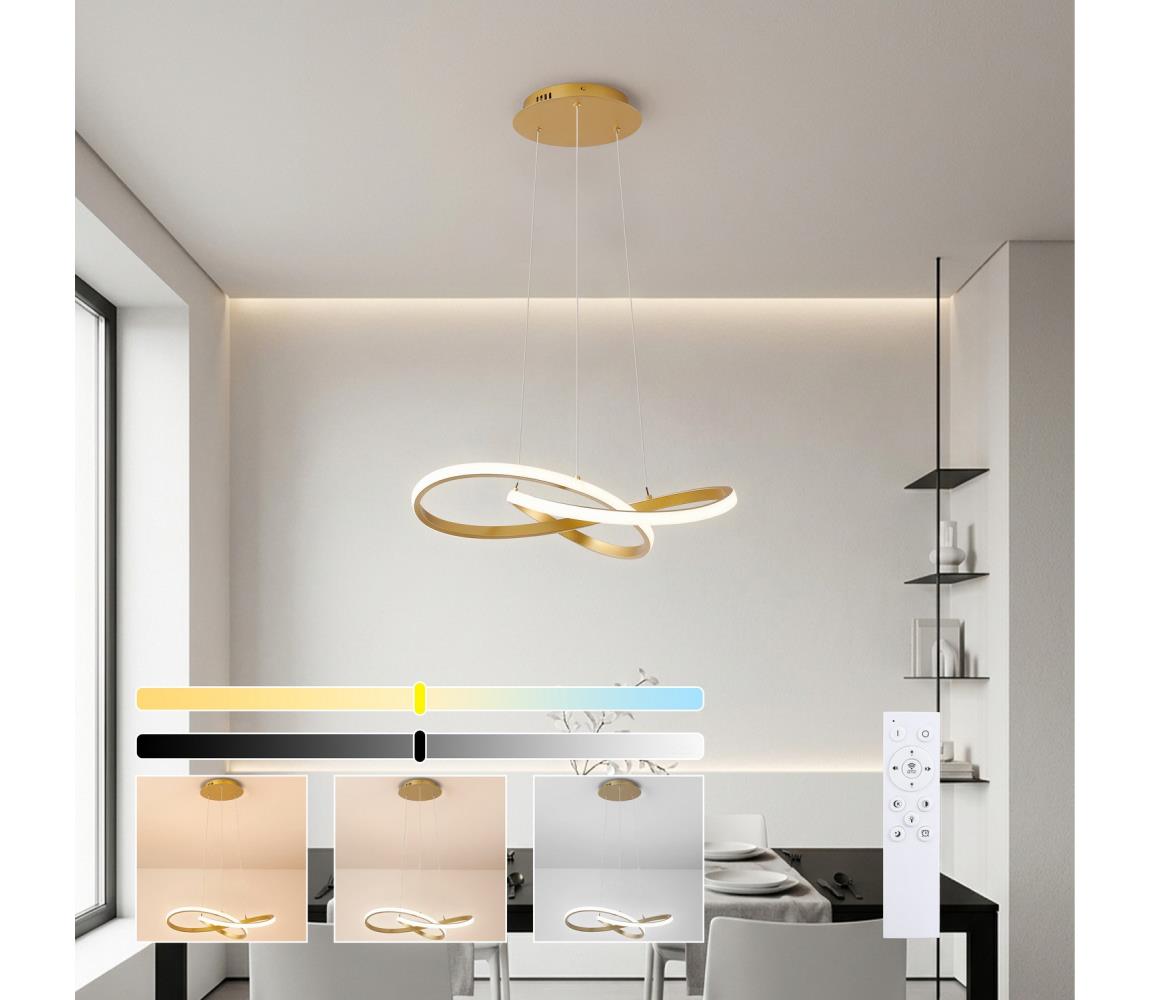 Brilagi - LED stmievateľný luster na lanku INFINITY LED/55W/230V 50x50 cm zlatý + DO BRI907