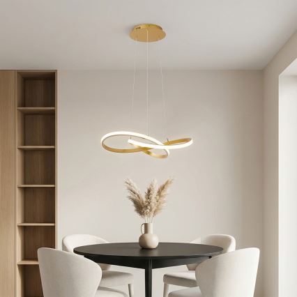 Brilagi - LED stmievateľný luster na lankách INFINITY LED/55W/230V 3000-6000K 50x50 cm zlatý + diaľkové ovládanie