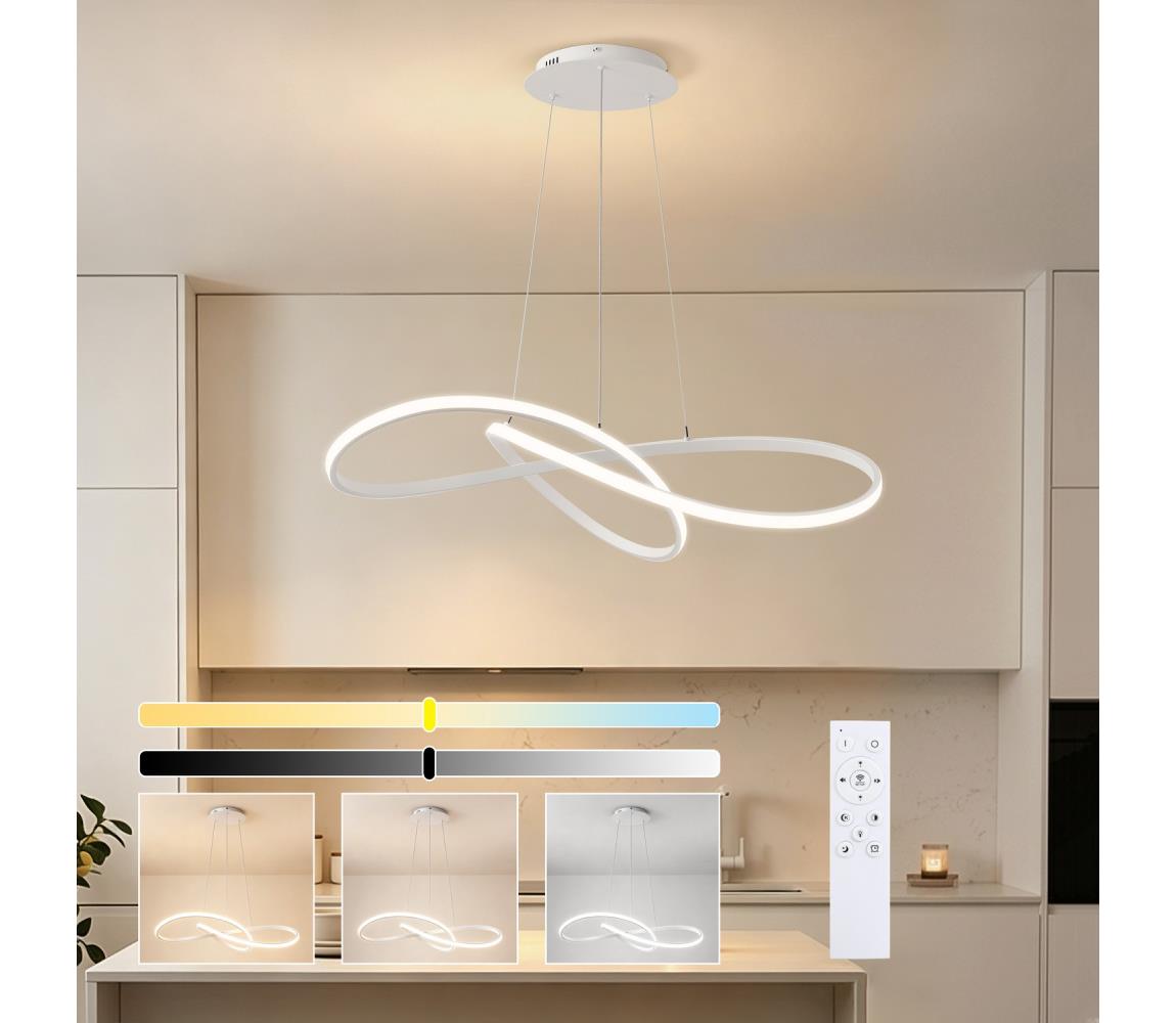 Brilagi - LED stmievateľný luster na lanku INFINITY LED/80W/230V 80x80 cm biela + DO BRI909