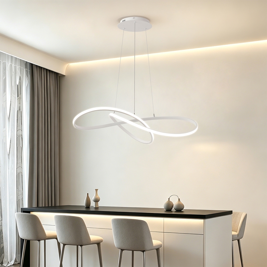 Brilagi - LED stmievateľný závesný luster na lanku INFINITY LED/80W/230V 3000-6000K 80x80 cm biela + diaľkové ovládanie