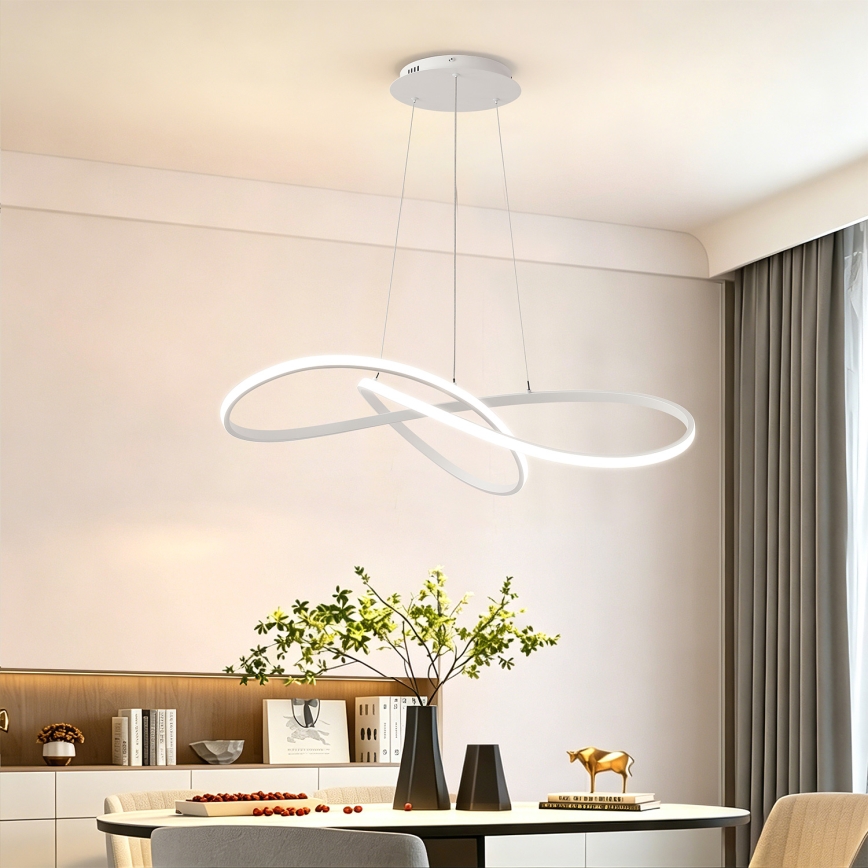 Brilagi - LED stmievateľný závesný luster na lanku INFINITY LED/80W/230V 3000-6000K 80x80 cm biela + diaľkové ovládanie
