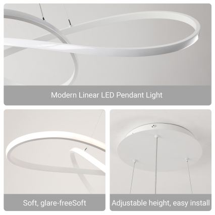 Brilagi - LED stmievateľný závesný luster na lanku INFINITY LED/80W/230V 3000-6000K 80x80 cm biela + diaľkové ovládanie