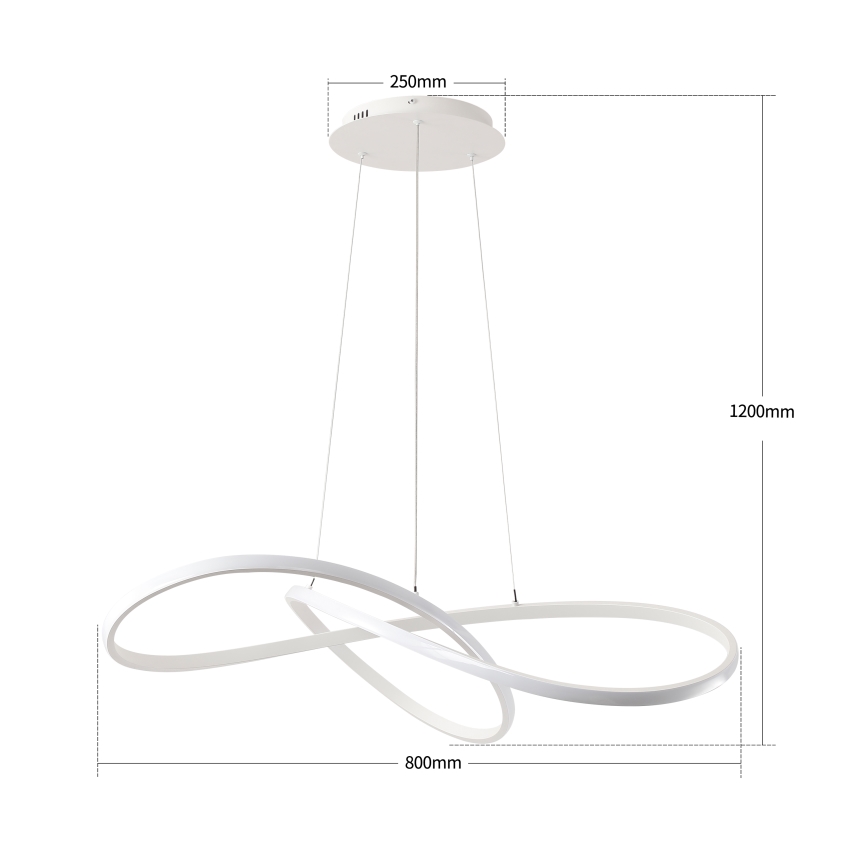 Brilagi - LED stmievateľný závesný luster na lanku INFINITY LED/80W/230V 3000-6000K 80x80 cm biela + diaľkové ovládanie